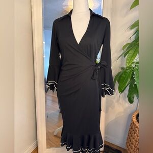 Express Black Long Sleeve Wrap Dress